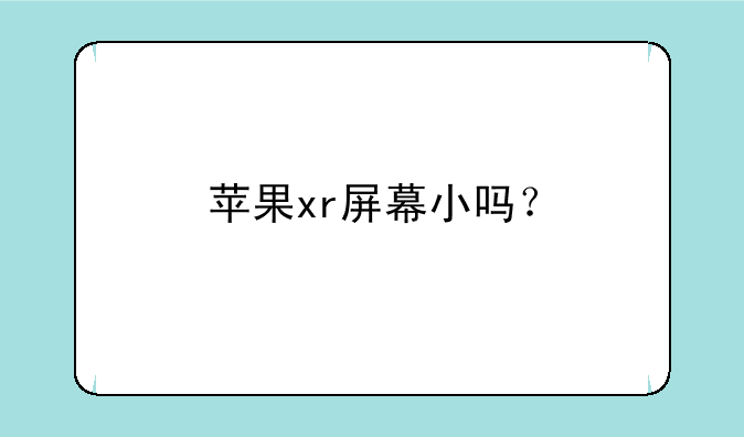 苹果xr屏幕小吗？