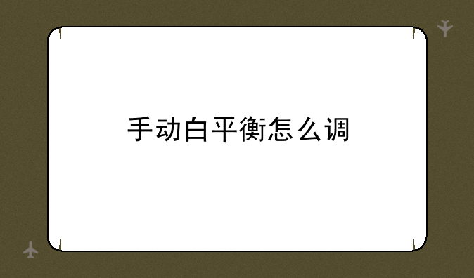 手动白平衡怎么调