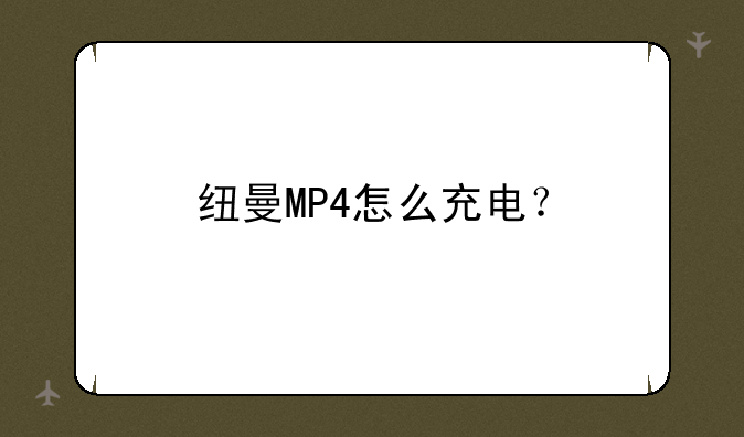纽曼MP4怎么充电？