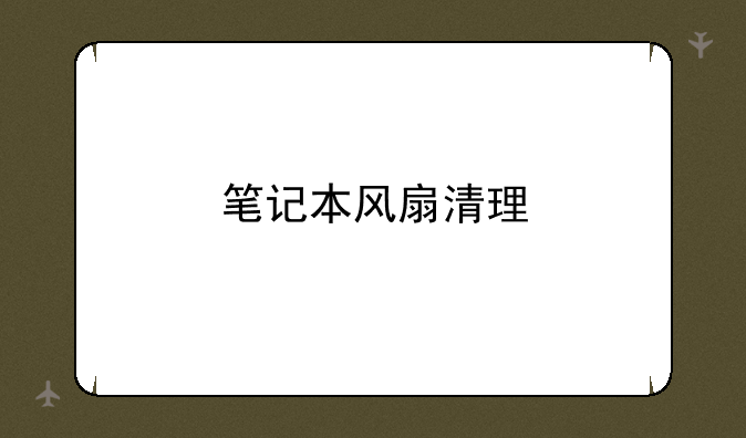 笔记本风扇清理