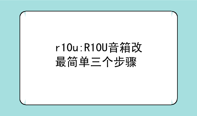 r10u:R10U音箱改最简单三个步骤