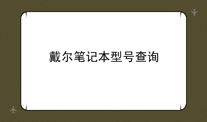 戴尔笔记本型号查询