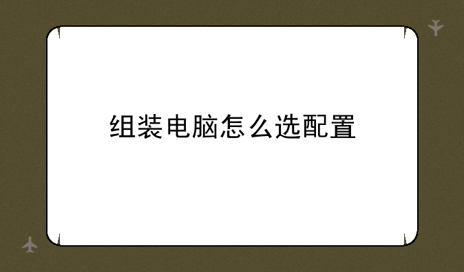 组装电脑怎么选配置