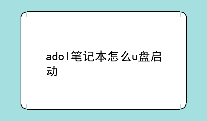 adol笔记本怎么u盘启动