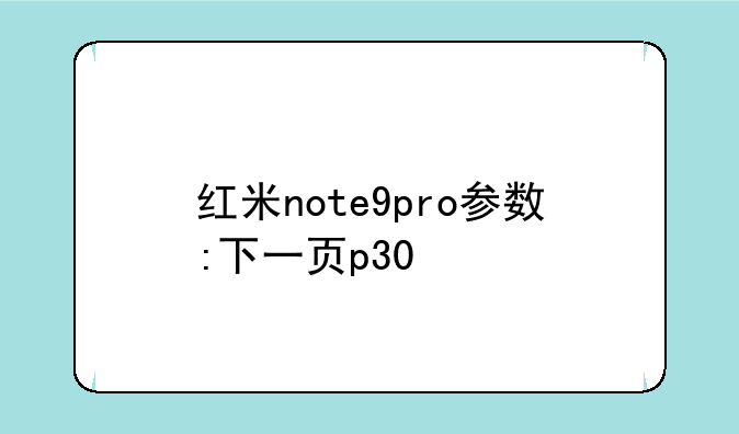 红米note9pro参数:下一页p30