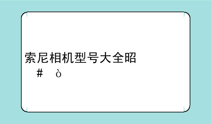 索尼相机型号大全是什么？