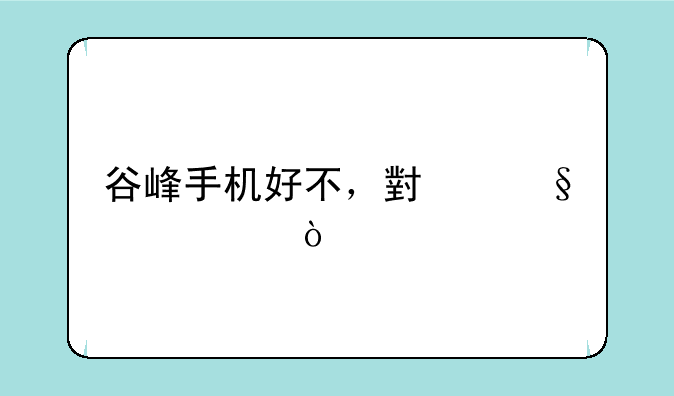 谷峰手机好不，小孩想买，