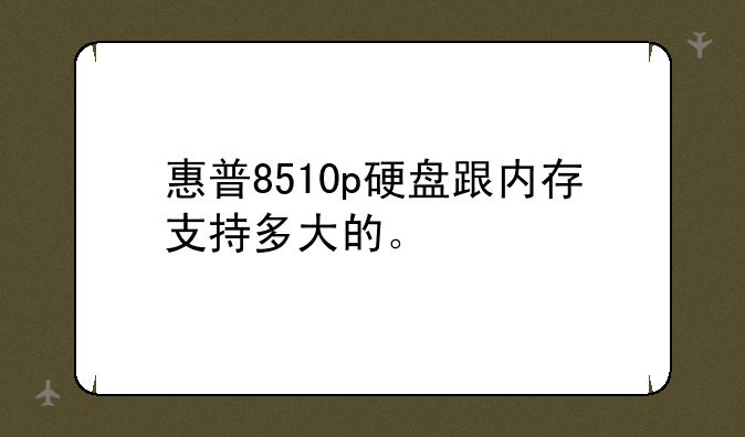惠普8510p硬盘跟内存支持多大的。