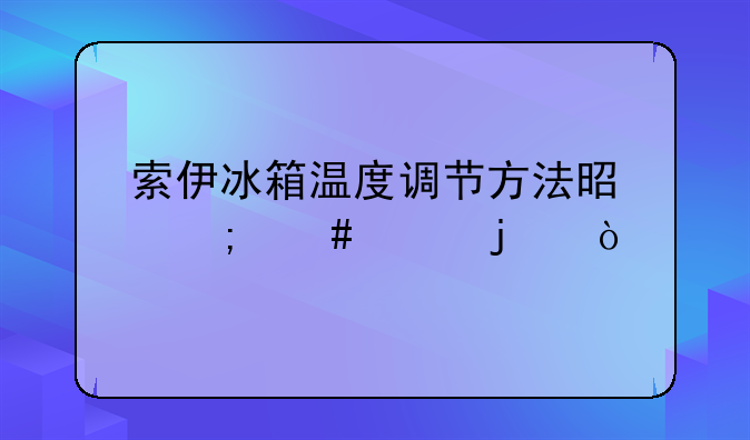 索伊冰箱温度调节方法是怎么样的？