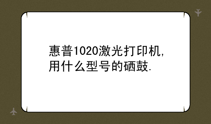 惠普1020激光打印机,用什么型号的硒鼓.