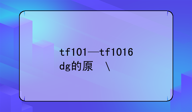 tf101—tf1016dg的原理图