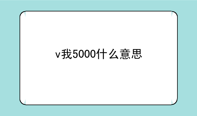 v我5000什么意思