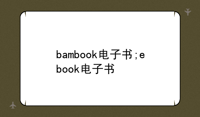 bambook电子书;ebook电子书