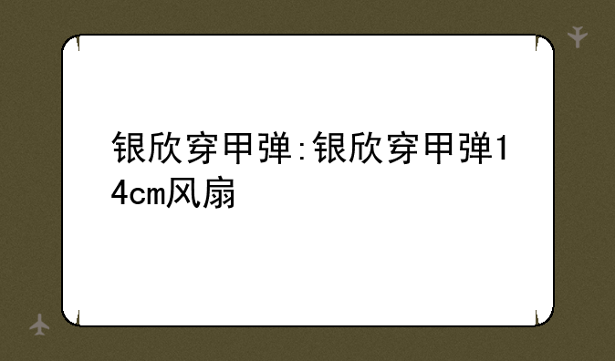 银欣穿甲弹:银欣穿甲弹14cm风扇