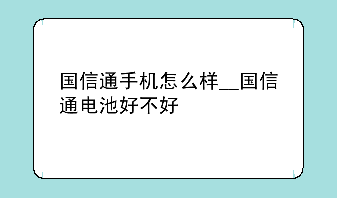国信通手机怎么样__国信通电池好不好