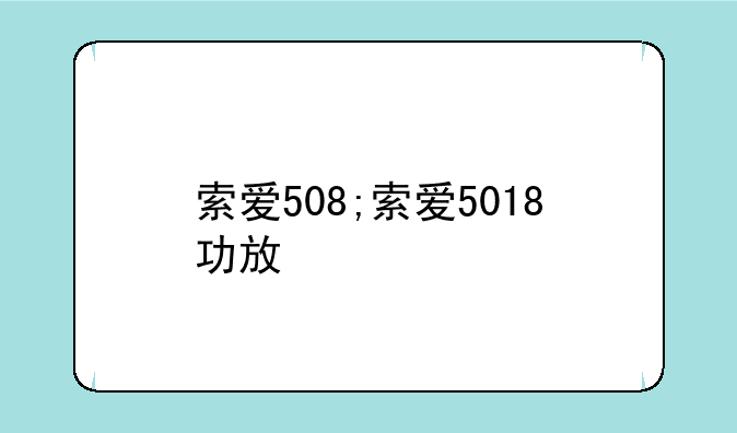 索爱508;索爱5018功放