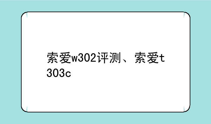 索爱w302评测、索爱t303c