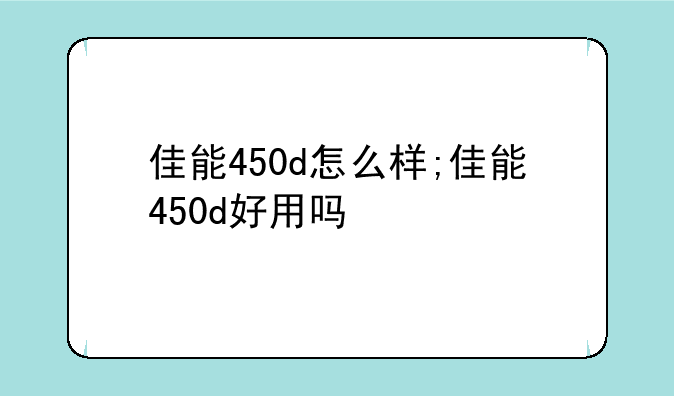 佳能450d怎么样;佳能450d好用吗