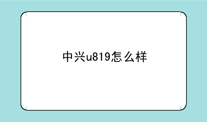中兴u819怎么样