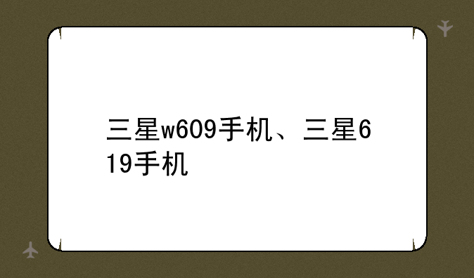 三星w609手机、三星619手机