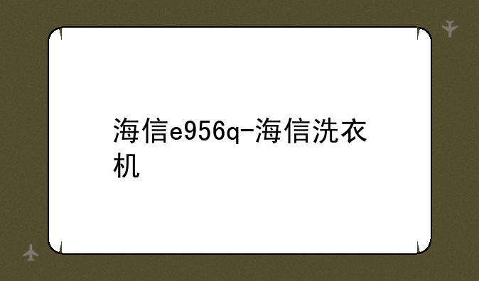 海信e956q-海信洗衣机