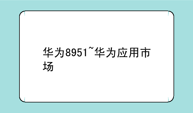 华为8951~华为应用市场