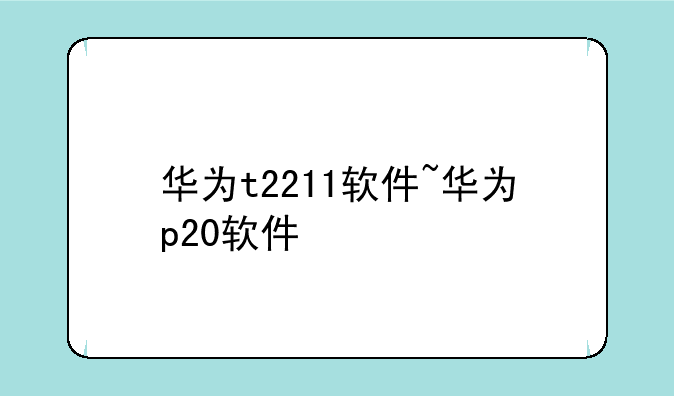 华为t2211软件~华为p20软件