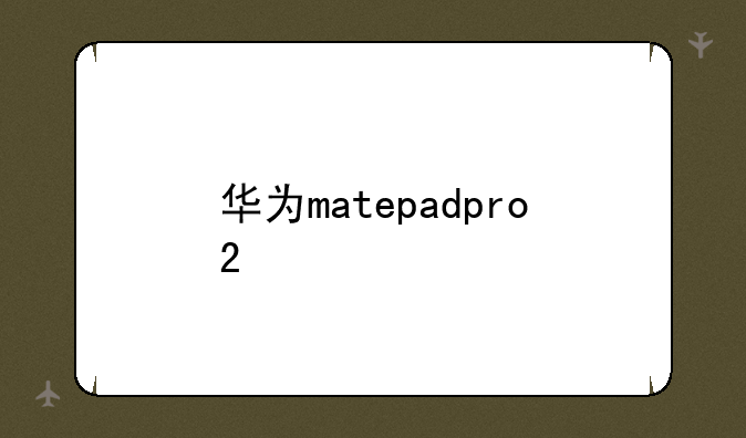 华为matepadpro2