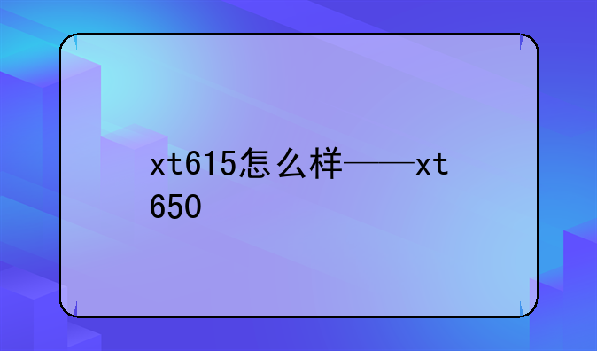 xt615怎么样——xt650
