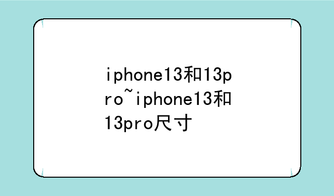 iphone13和13pro~iphone13和13pro尺寸