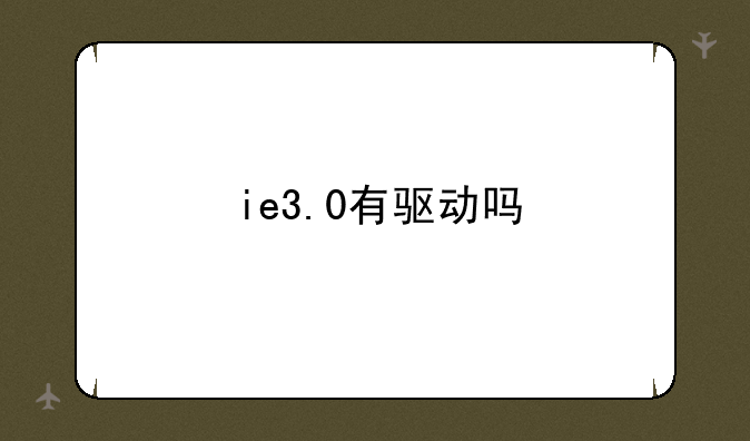 ie3.0有驱动吗