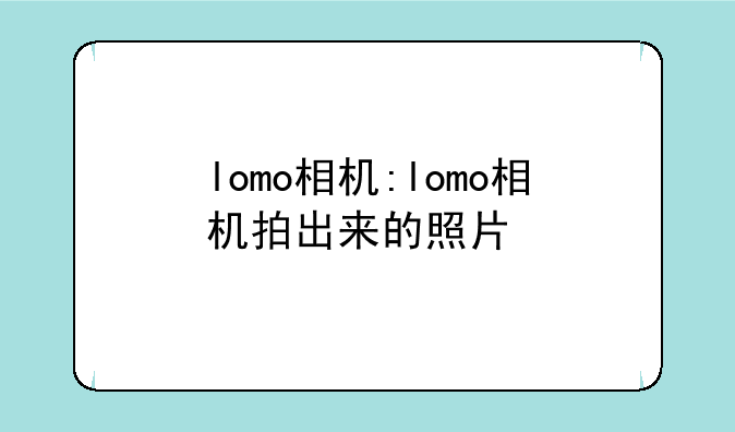 lomo相机:lomo相机拍出来的照片